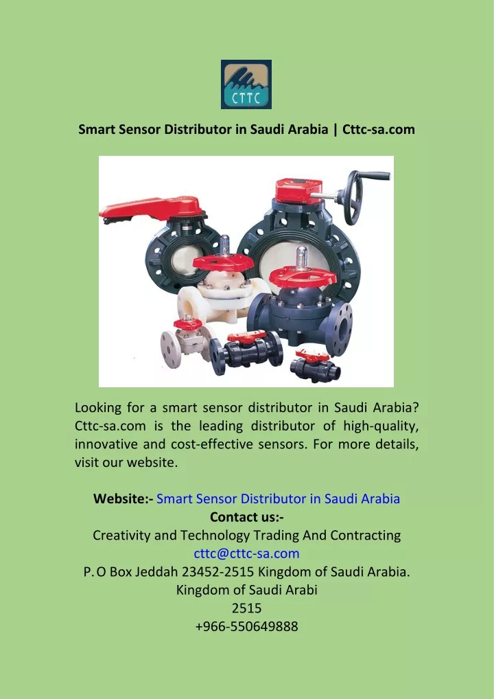 smart sensor distributor in saudi arabia cttc