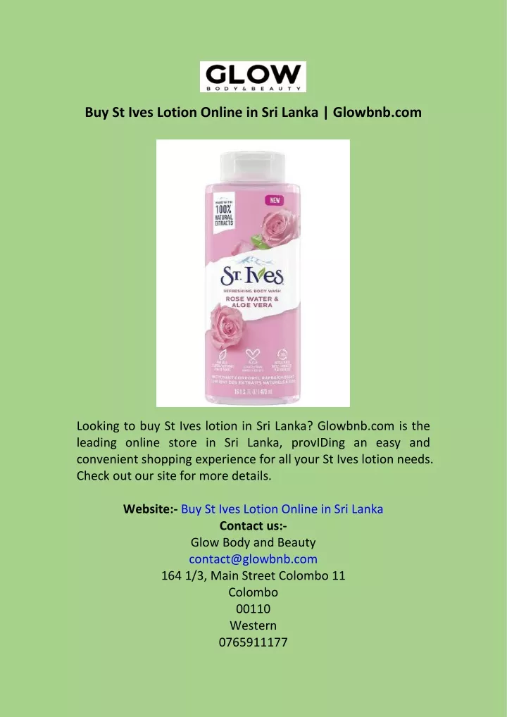 buy st ives lotion online in sri lanka glowbnb com