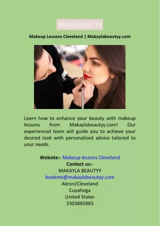 Makeup Lessons Cleveland  Makaylabeautyy.com