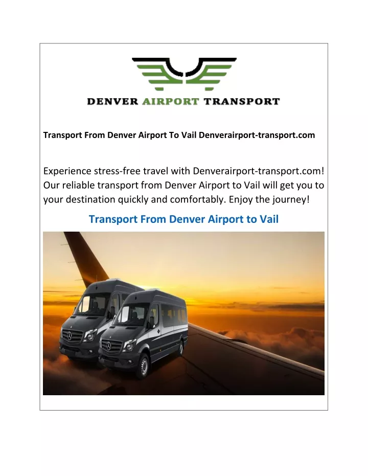 transport from denver airport to vail