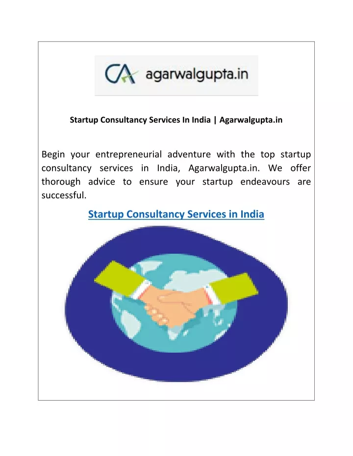 startup consultancy services in india