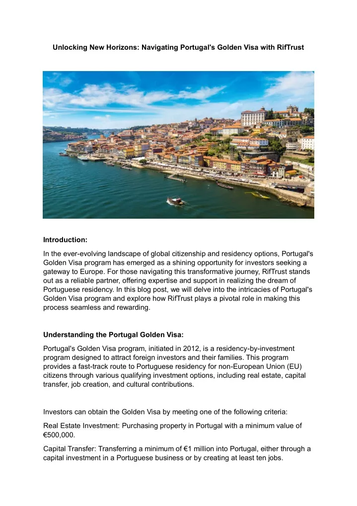 unlocking new horizons navigating portugal