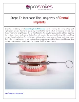 Steps To Increase The Longevity of Dental Implants