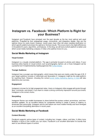Instagram vs. Facebook: Which Platform is Right for your Business?