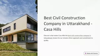 Top-Rated Civil Construction Company in Uttarakhand