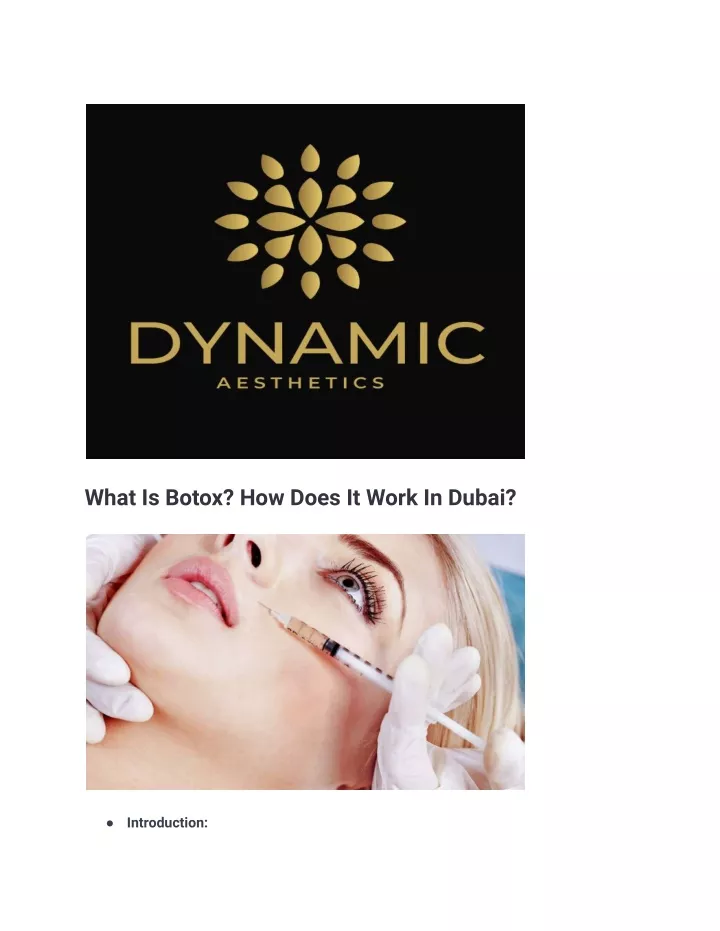 what is botox how does it work in dubai