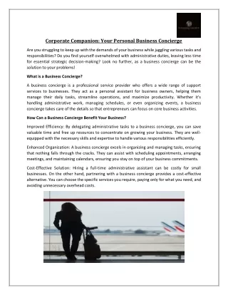 Corporate Companion - Your Personal Business Concierge