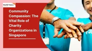 Community Compassion The Vital Role of Charity Organizations in Singapore