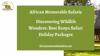 Safari Dreams in Kenya: Tailored Holiday Packages for Thrill-Seekers