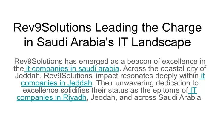 rev9solutions leading the charge in saudi arabia