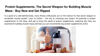 protein supplements the secret weapon for building muscle mass buy now and get ripped