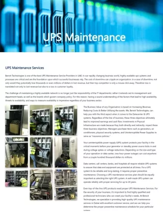 UPS maintenance