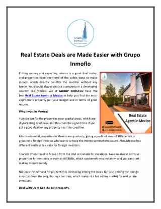 Real Estate Deals are Made Easier with Grupo Inmoflo