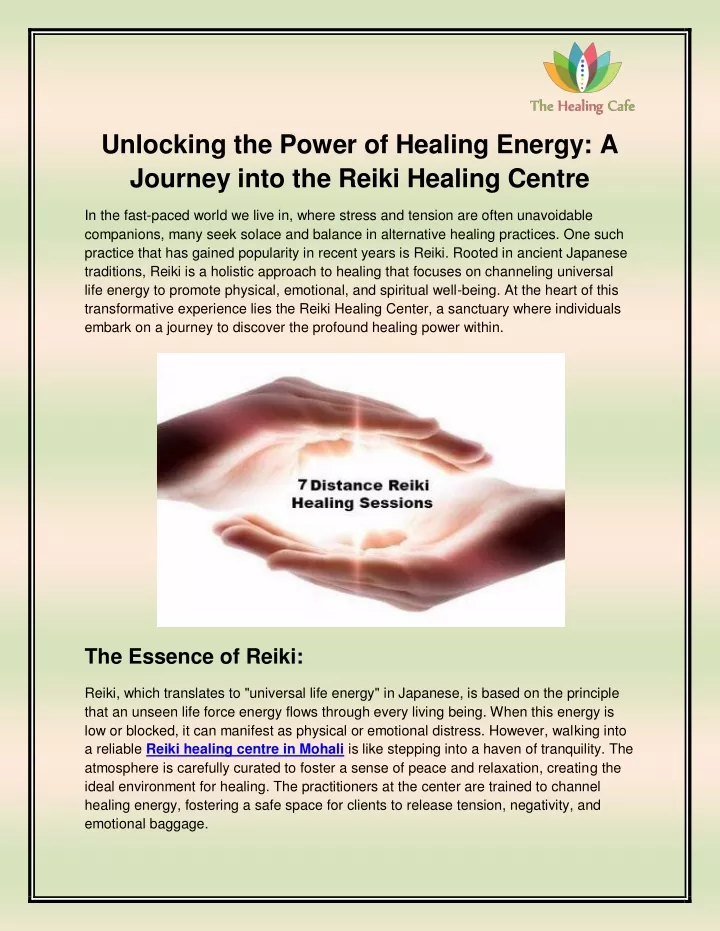 unlocking the power of healing energy a journey