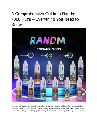 a comprehensive guide to randm 7000 puffs
