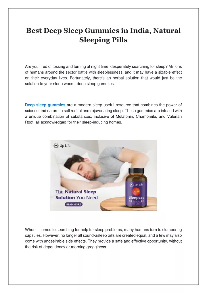 best deep sleep gummies in india natural sleeping