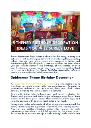 5 Themed Birthday Decoration Ideas You’ll Love