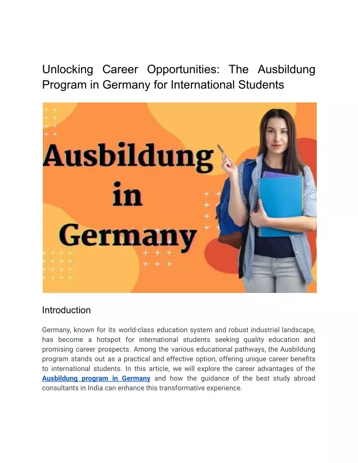 unlocking career opportunities the ausbildung