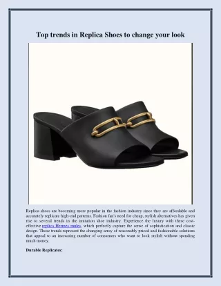 Top trends in Replica Shoes to change your look