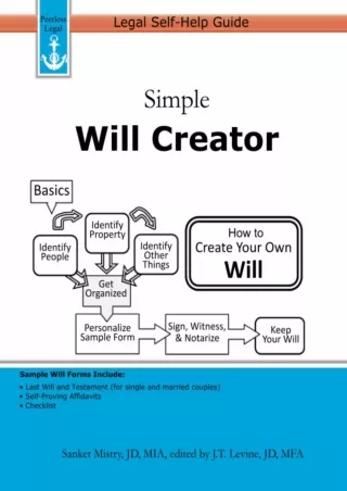 ❤ PDF_  Simple Will Creator: Legal Self-Help Guide