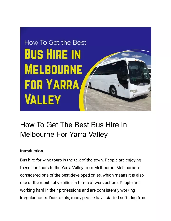 how to get the best bus hire in melbourne