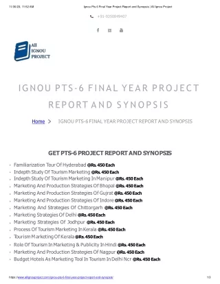 Ignou Pts 6 Final Year Project Report And Synopsis