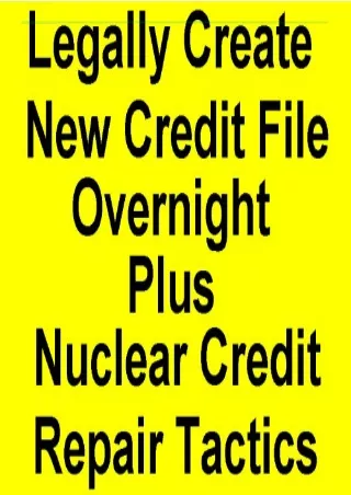 [❤READ⚡ ✔DOWNLOAD⭐]  Legally Create a New Credit File Overnight -Plus Credit Rep