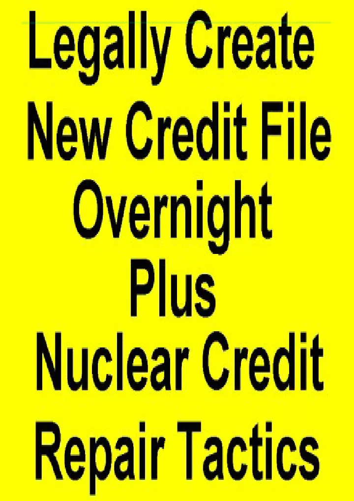 read download legally create a new credit file