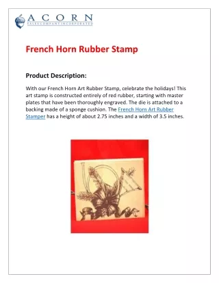 French Horn Rubber Stamp - Art Stamps