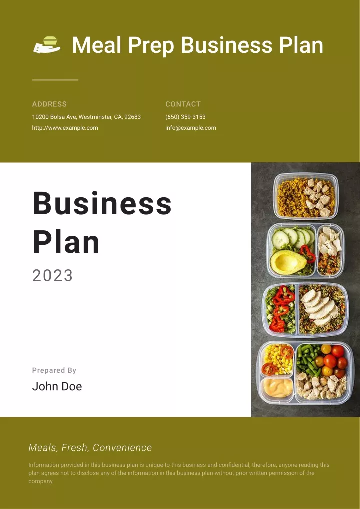 meal prep business plan