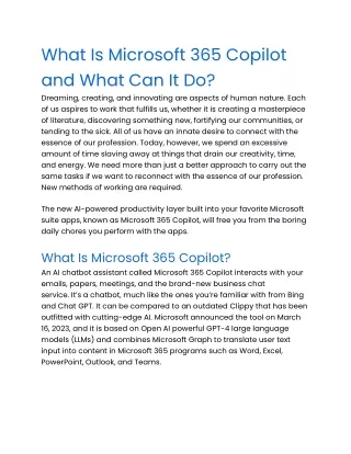 what is microsoft 365 copilot and what