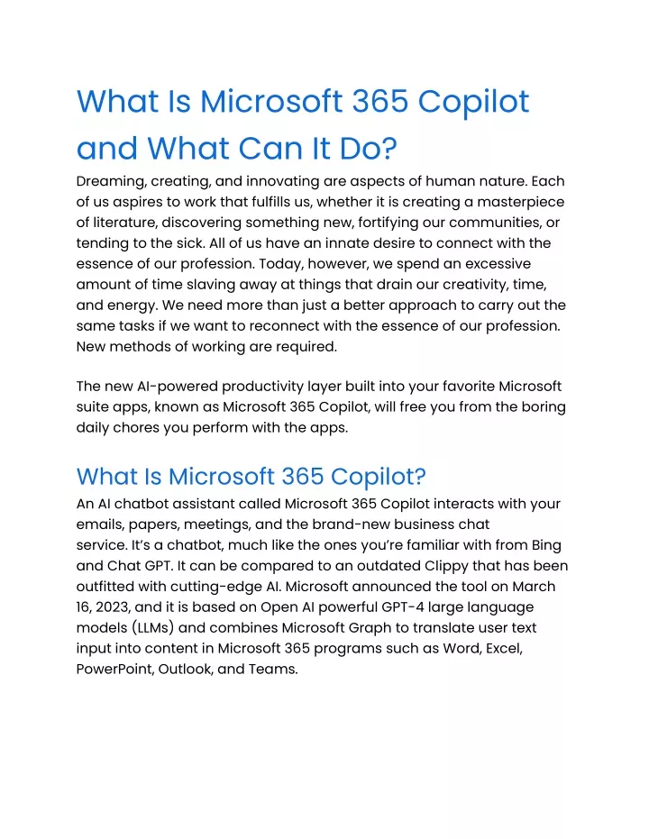 what is microsoft 365 copilot and what