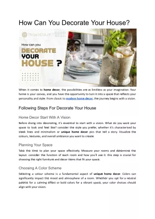 how can you decorate your house