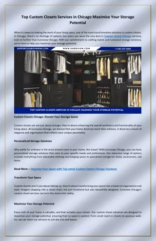 Expertly Designed Storage Solutions with Custom closets Chicago