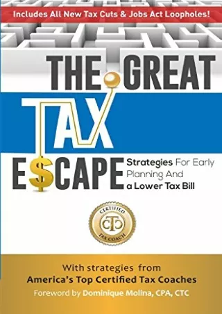download⚡️[EBOOK]❤️ The Great Tax Escape: Strategies for Early Planning and a Lower Tax Bill