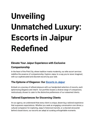 Escorts in Jaipur