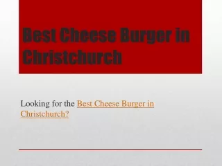 Best Cheese Burger in Christchurch