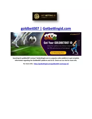 goldbet007 getbettingid com