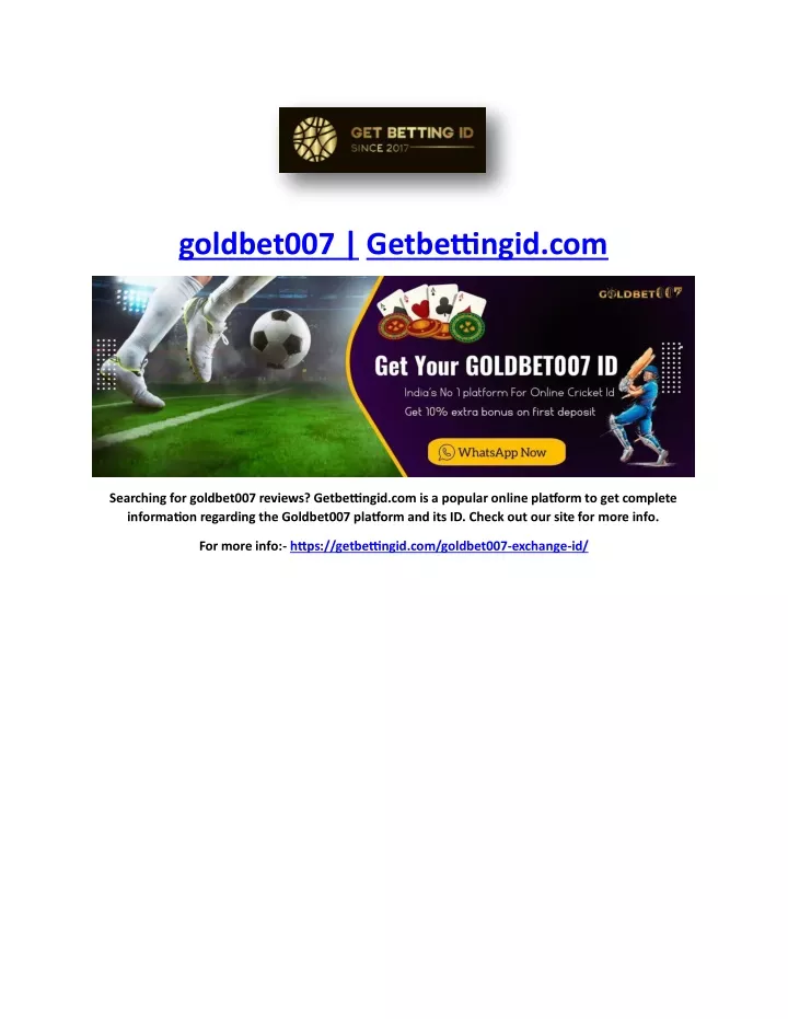 goldbet007 getbettingid com