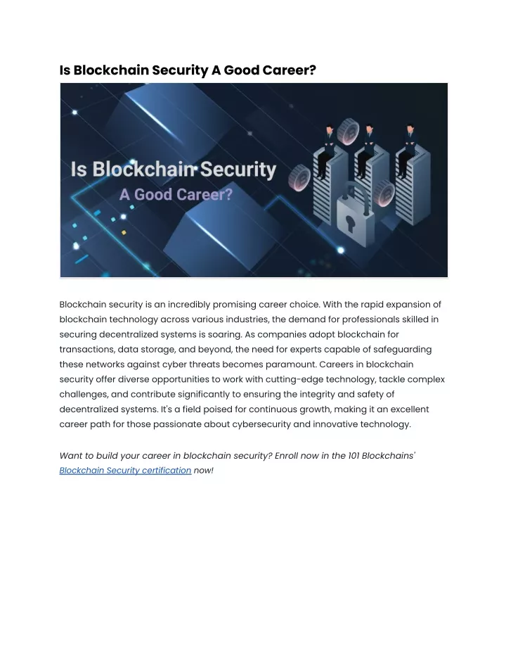 is blockchain security a good career