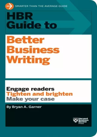 Download⚡️PDF❤️ HBR Guide to Better Business Writing (HBR Guide Series)