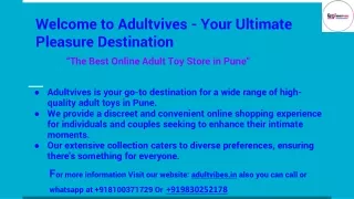 Adultvives the best Online Adult Toys Store in Pune - Explore Pleasure with Confidence!