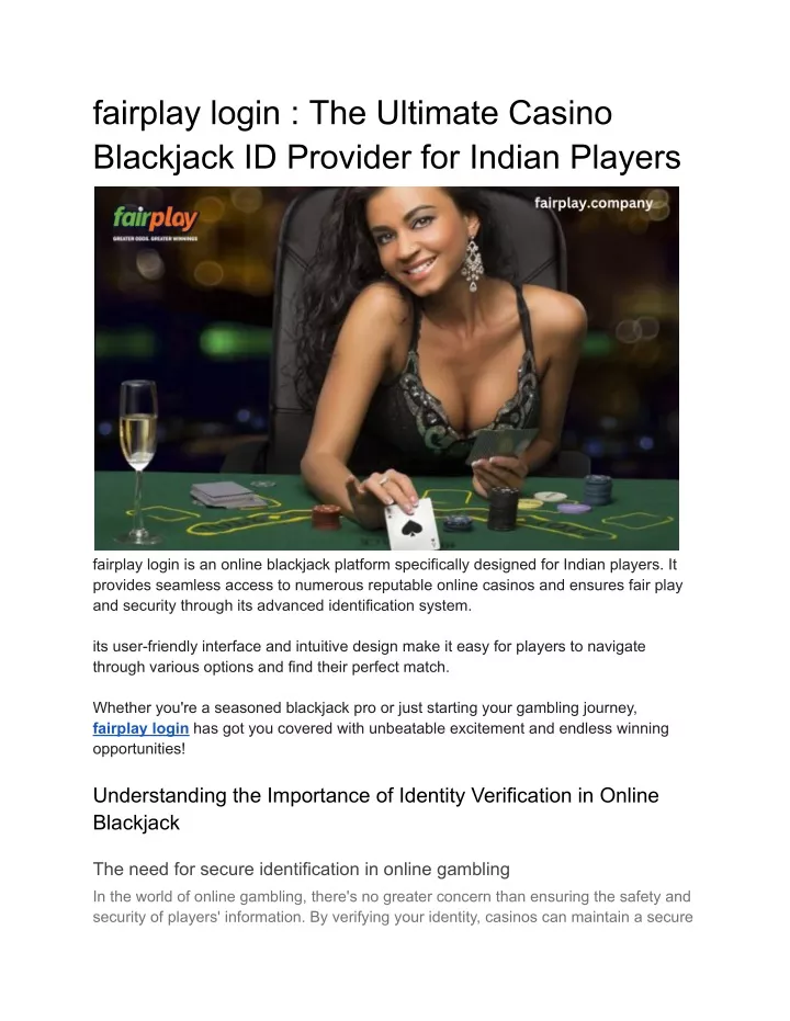 fairplay login the ultimate casino blackjack