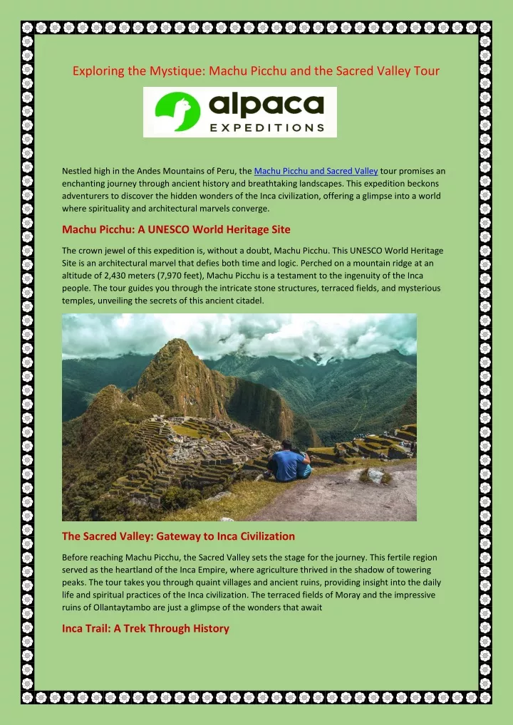 exploring the mystique machu picchu