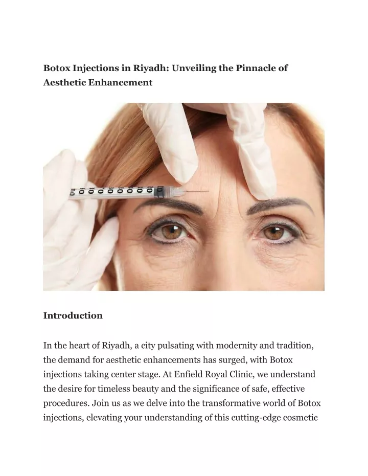 botox injections in riyadh unveiling the pinnacle