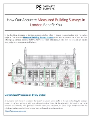 How Our Accurate Measured Building Surveys in London Benefit You