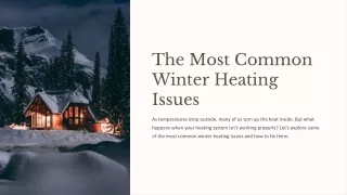 The Most Common Winter Heating Issues