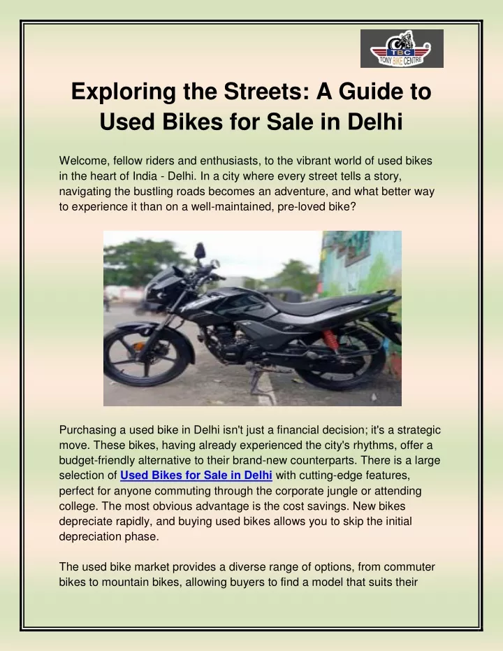 exploring the streets a guide to used bikes