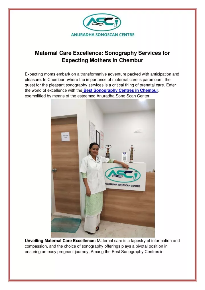 maternal care excellence sonography services