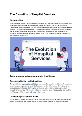 The Evolution of Hospital Services